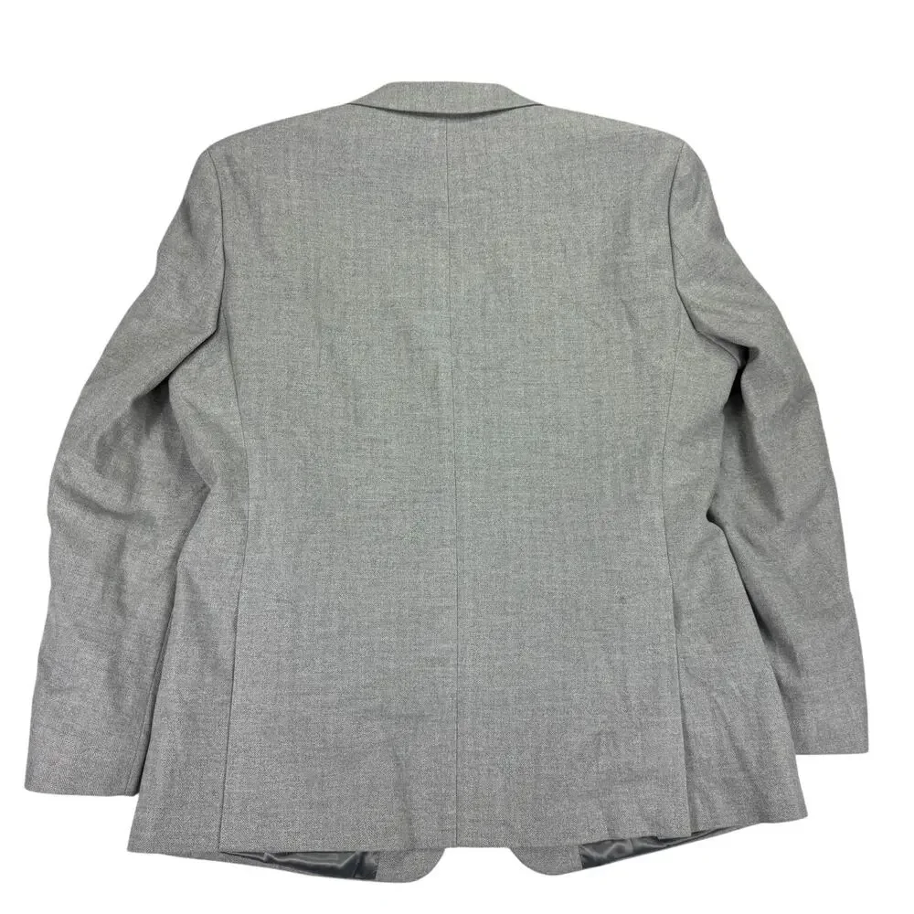 Michael Kors Mens Keates Classic Fit Herringbone Woven Sport Coat Light Gray 46R